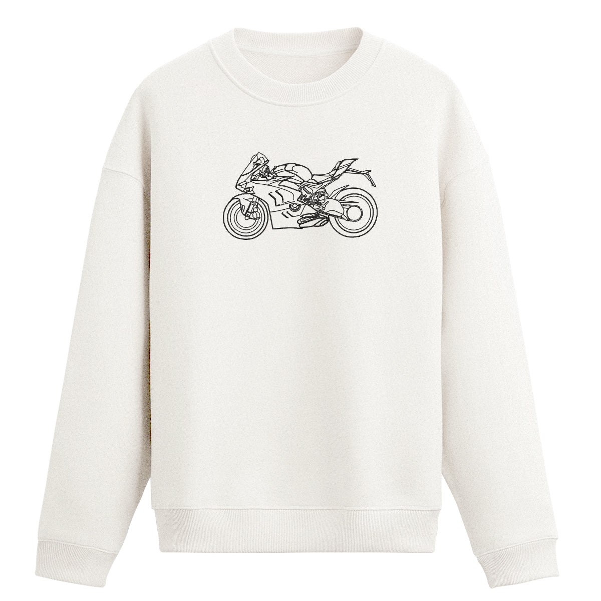 Custom Motorcycle Portrait Outline Embroidered Shirt